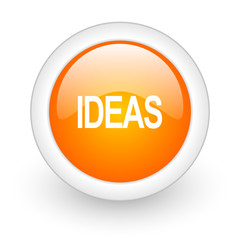 ideas orange glossy web icon on white background.