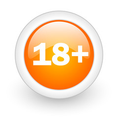 Fototapeta premium adults orange glossy web icon on white background.
