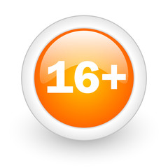 adults orange glossy web icon on white background.