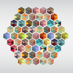 geometric hexagon gem pieces.