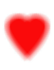A blurry red heart design