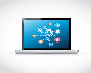 people network diagram map on a computer