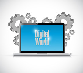 digital world computer sign illustration design
