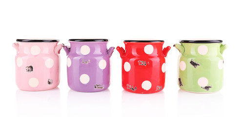 Milk cans isolated on white