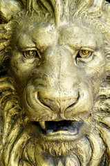 Lion face statues