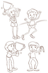Sketches of the different winners