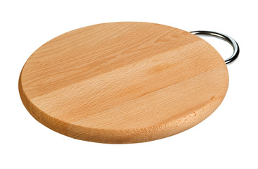 Round wooden chopping board