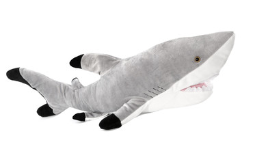 Obraz premium Hai aus Plüsch freigestellt auf Weiß