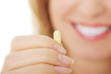 Woman with pill