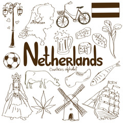 Obraz premium Collection of Netherlands icons