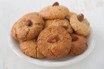 almonds cookies on plate