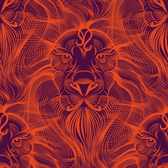 Repaint seamless pattern: fiery Leo