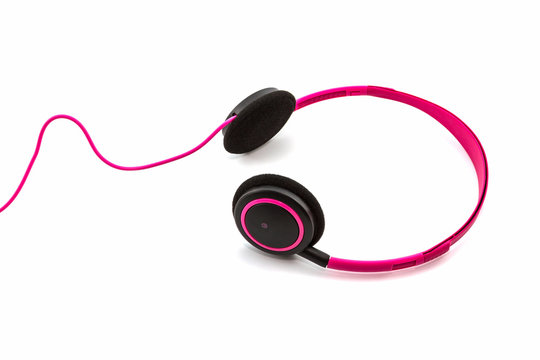 Pink headphones.