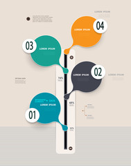 Timeline Infographics template. Step by step number options