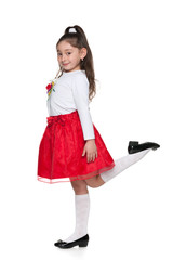 Profile portrait of a young girl