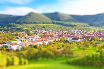 Schwäbische Alb, Beuren - Tilt Shift Effekt