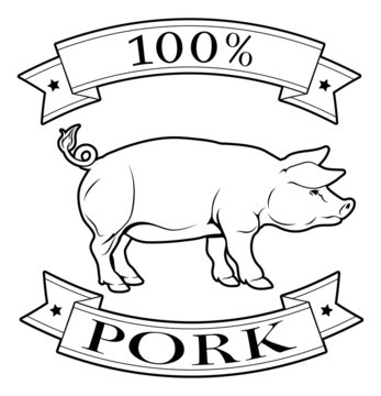 Pork 100 percent label