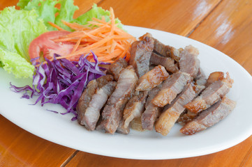 Roast pork on a plate