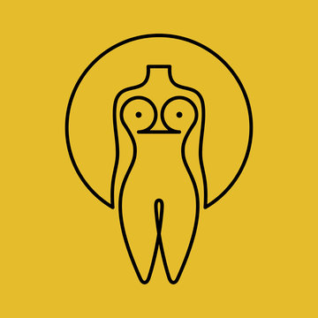 beautiful nude woman icon with concept