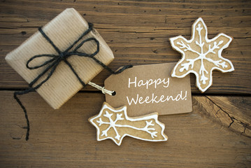 White Happy Weekend with Christmas Decoration