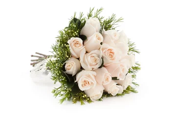 Papier Peint photo Lavable Roses bouquet de roses blanches