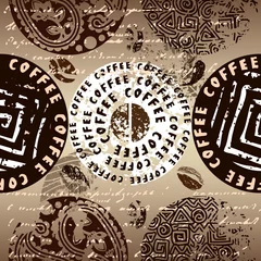 Zelfklevend Fotobehang Koffie koffie patroon
