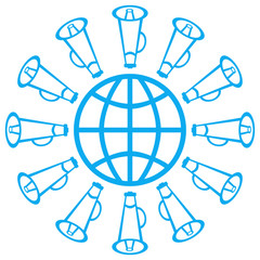 Globe With Loudspeaker