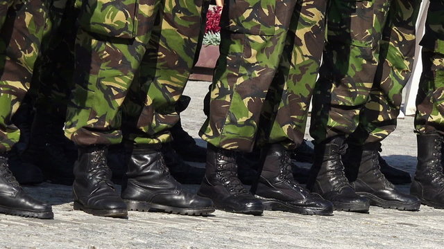 close up on army boots