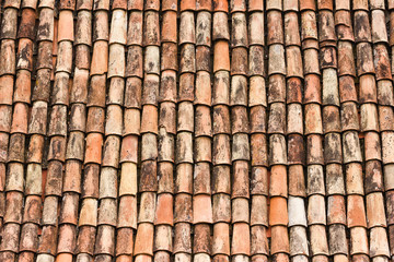 Red dirty old roof texture. 