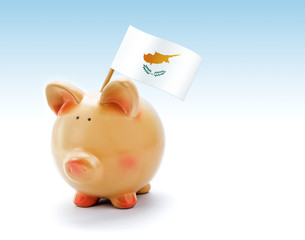 Piggy bank with national flag of Cyprus