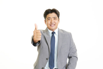 ガッツポーズのビジネスマン