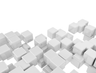 Obraz premium Abstract digital 3d white cubes
