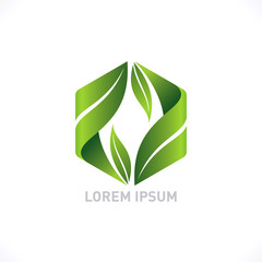 Green leaf vector concept