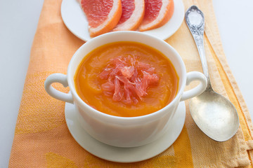 pumpkin soup with grapefruit