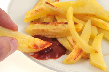 Frites et ketchup