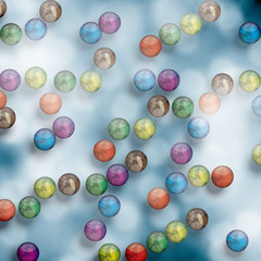 Abstract molecule green blue background