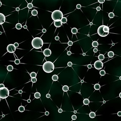 Abstract molecule 3d green background