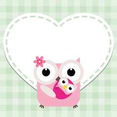 Happy mothers day with cute owls