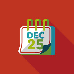 Calendar flat icon with long shadow eps10