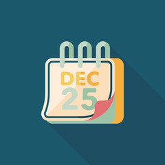 Calendar flat icon with long shadow eps10
