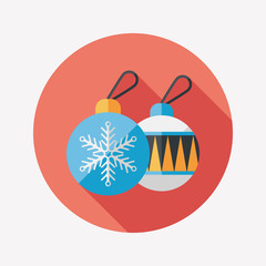 Christmas ball flat icon with long shadow,eps10