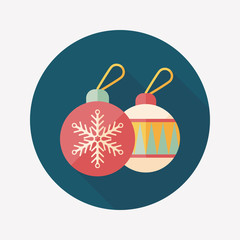 Christmas ball flat icon with long shadow,eps10