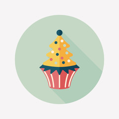 Christmas tree flat icon with long shadow,eps10
