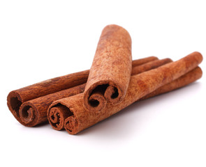 cinnamon stick spice isolated on white background closeup