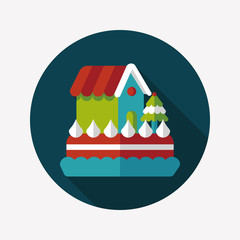 Christmas cake flat icon with long shadow,eps10