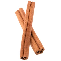 Gordijnen cinnamon stick spice isolated on white background closeup © Natika