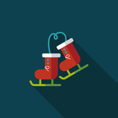 ski boot flat icon with long shadow,eps10