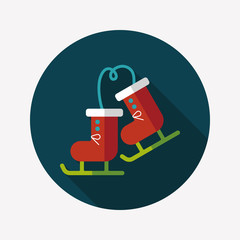 ski boot flat icon with long shadow,eps10