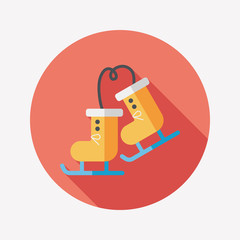 ski boot flat icon with long shadow,eps10
