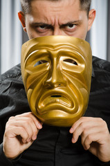 Funny concept with theatrical mask